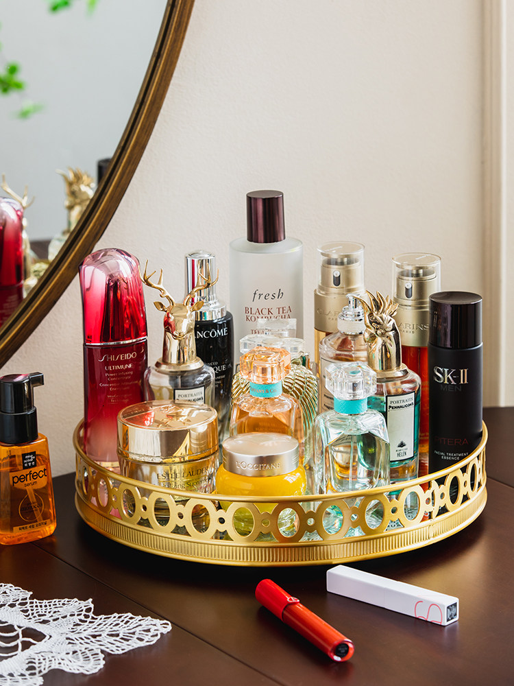 Luxury High End Skincare - Vassoio Girevole di Lusso in Ottone