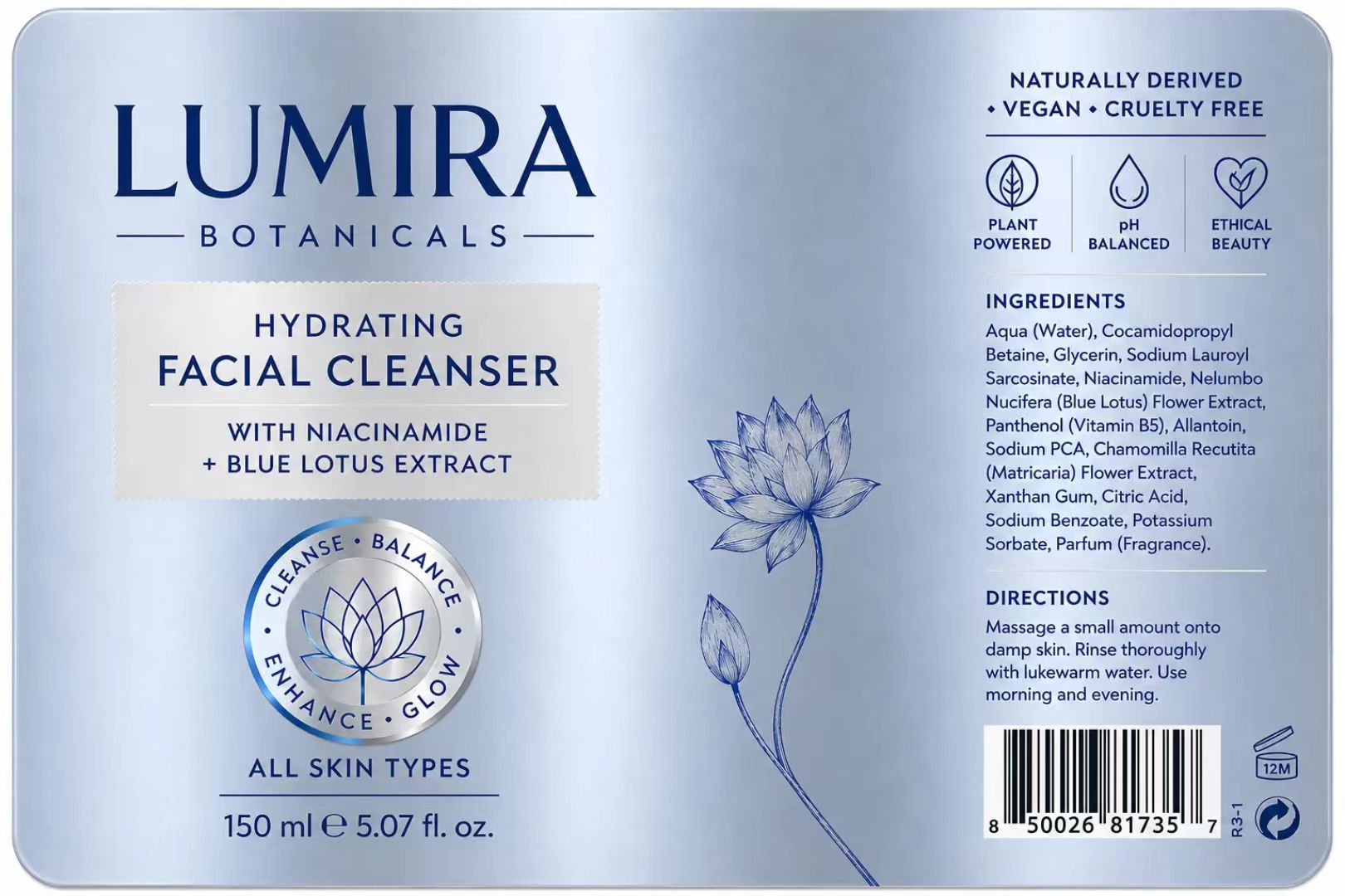 Etichetta Metallica BOPP Perso - Luxury Skincare Cleanser recensione e prezzo